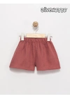 Unisex Bebek Kiremit Renk Basic Müslin Şort