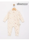 Unisex Bebek Organik / Çiçek Renk Dijital Baskılı Manşetli Tulum