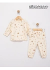 Unisex Bebek Organik / Civciv Renk Desenli Pijama Takımı
