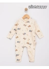 Unisex Bebek Organik / Traktör Renk Dijital Baskılı Manşetli Tulum