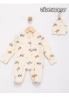 Unisex Bebek Organik / Traktör Renk Dijital Baskılı Patikli Tulum