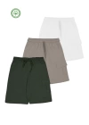 Unisex Çocuk Pamuklu Şort 3lü Set -Çocuk Giyim