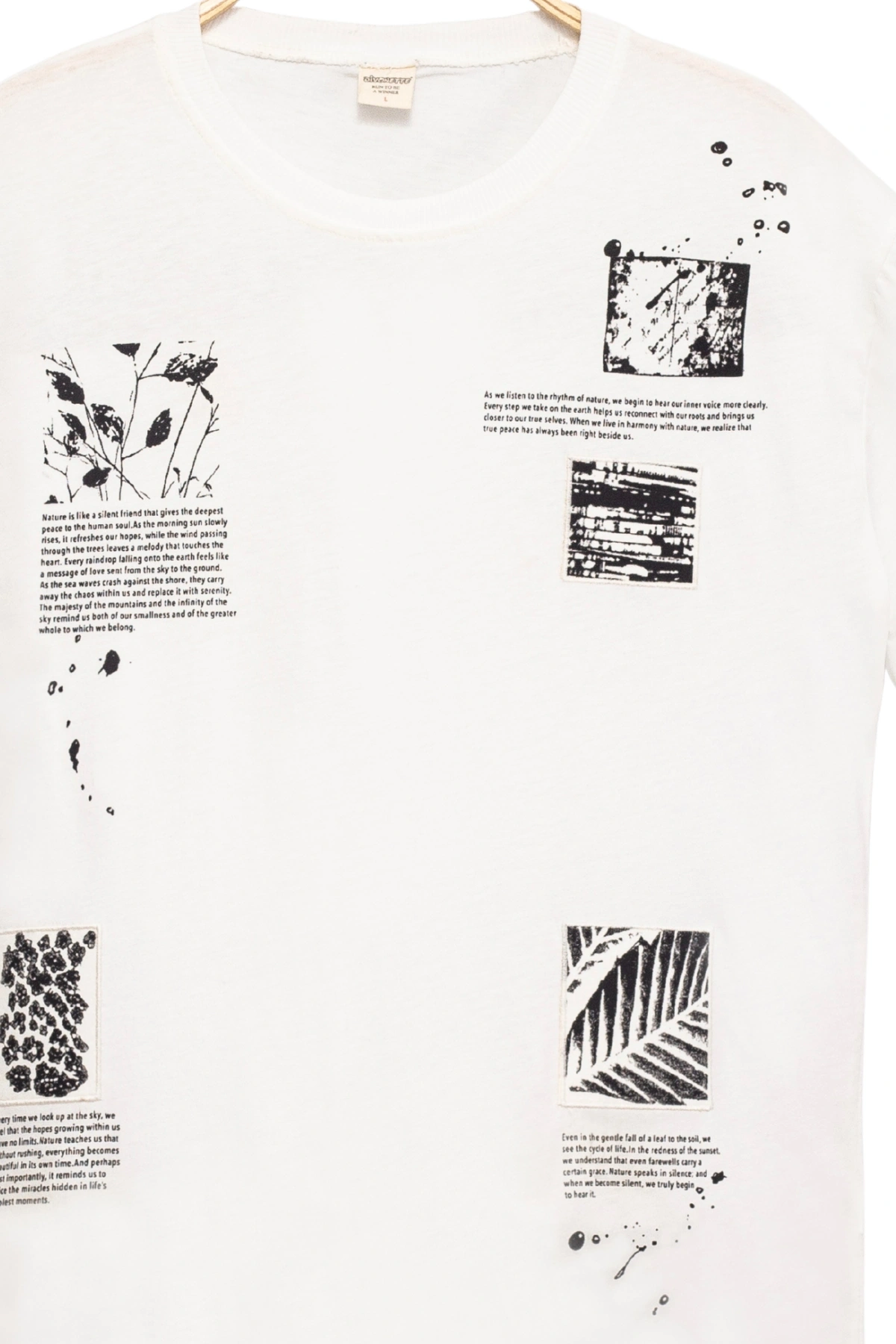 Erkek Basic Kısa Kollu %100 Pamuk Baskılı Nakış Detaylı Havalı ve Rahat Beyaz T-Shirt