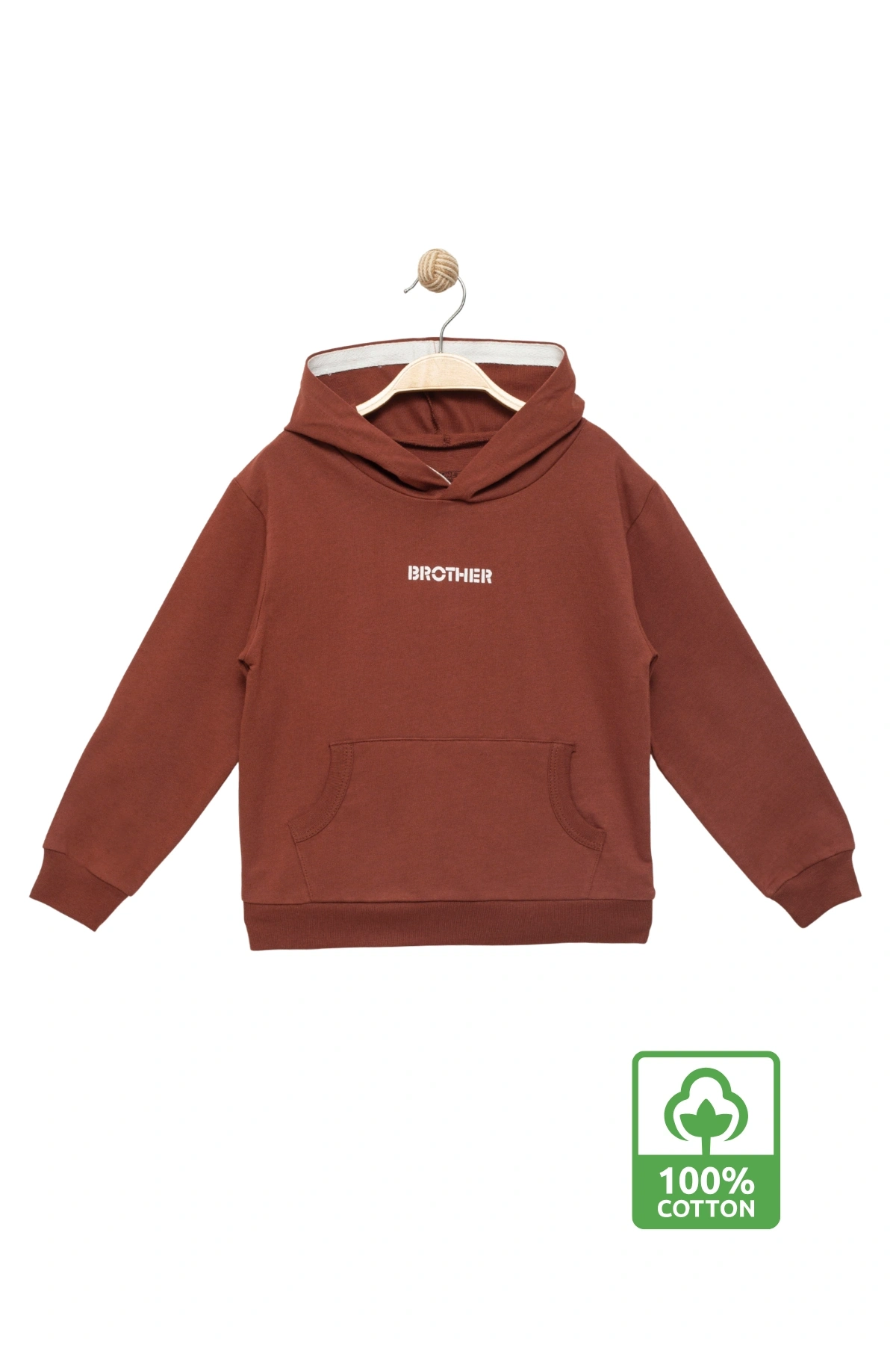 Erkek Çocuk %100 Pamuk Uzun Kollu Kapüşonlu Baskılı Sweatshirt - Çocuk Giyim