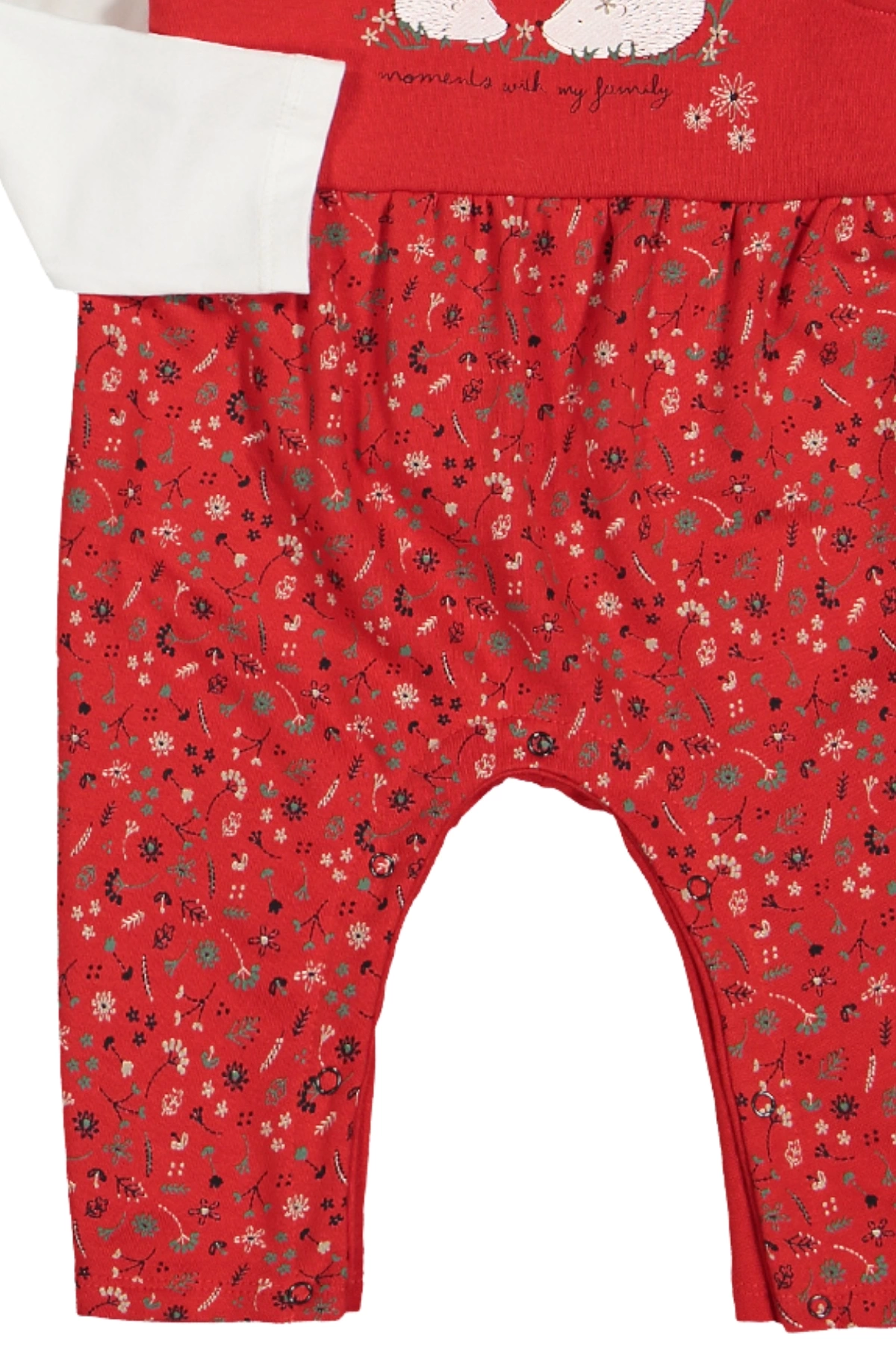Kız Bebek Çiçek Desenli Tulum Badi 2li Set - Bebek Giyim