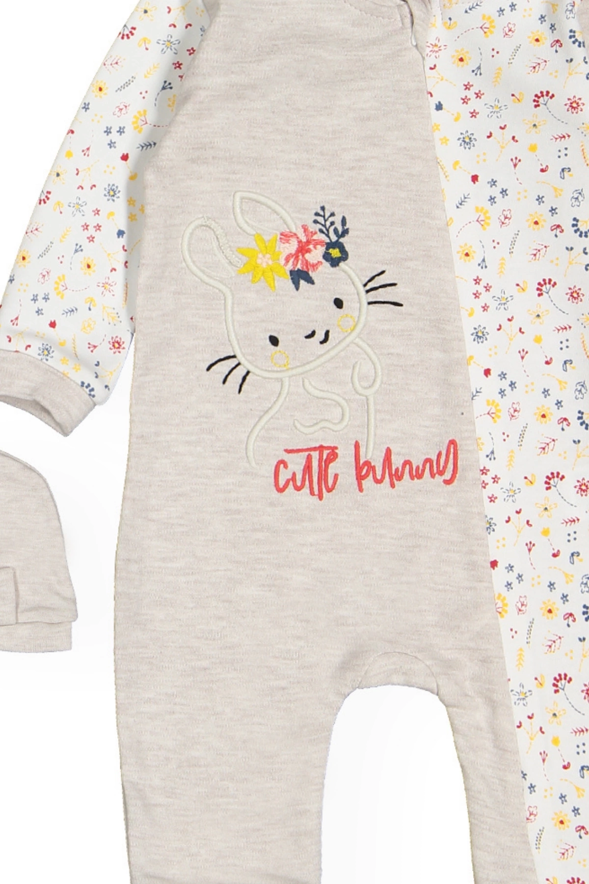 Kız Bebek Tulum Şapkalı 2li Set - Bebek Giyim