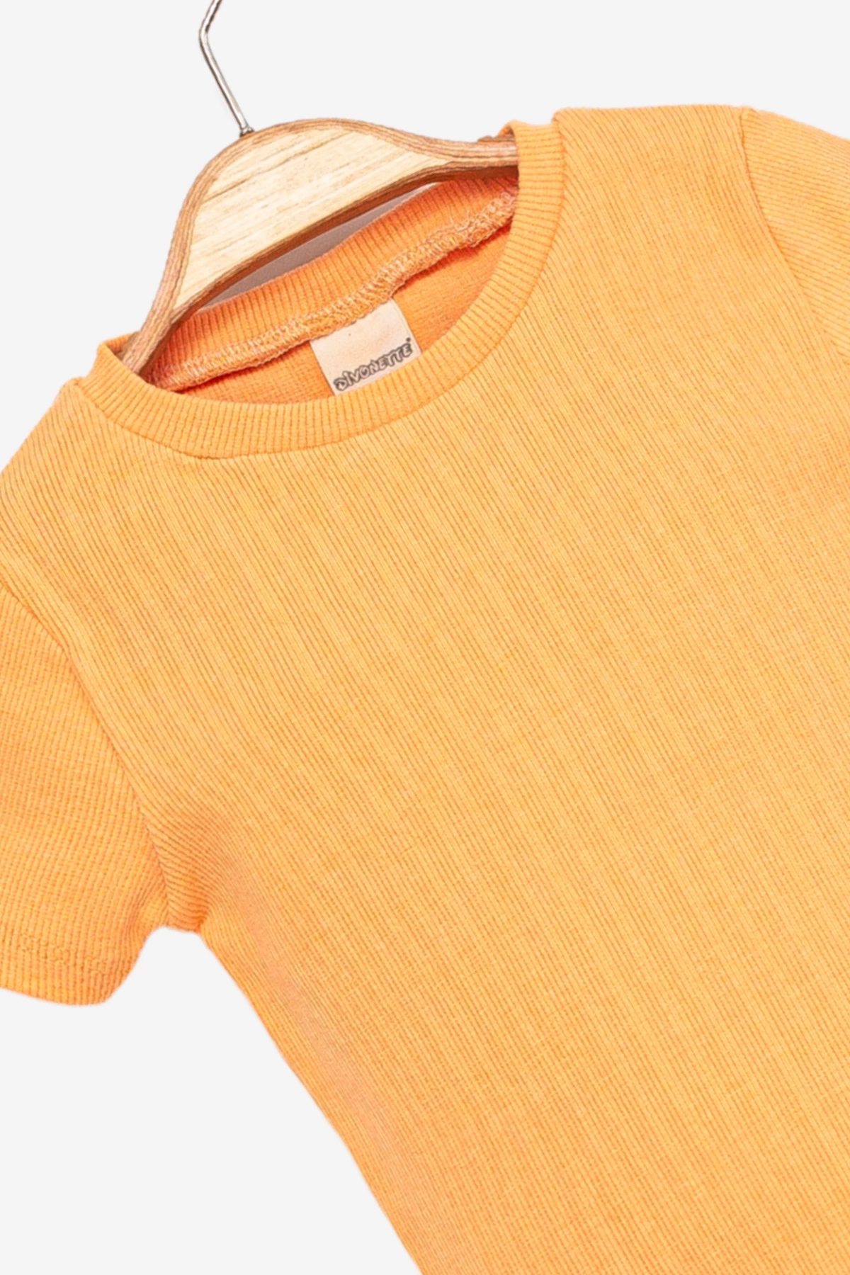 Kız Çocuk 3lü Set Düz Kısa Kollu Kaşkorse T-shirt -Çocuk Giyim