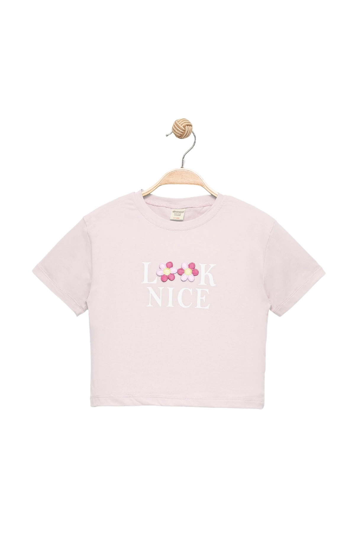 Kız Çocuk Çiçekli Kısa Kollu T-shirt - Çocuk Giyim