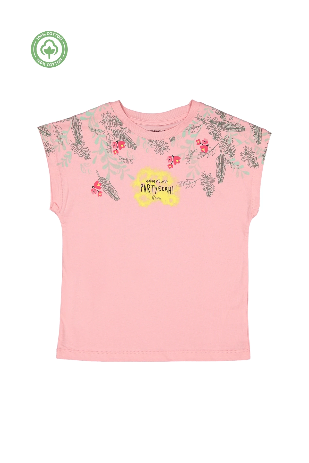Kız Çocuk Desenli T-shirt -Çocuk Giyim