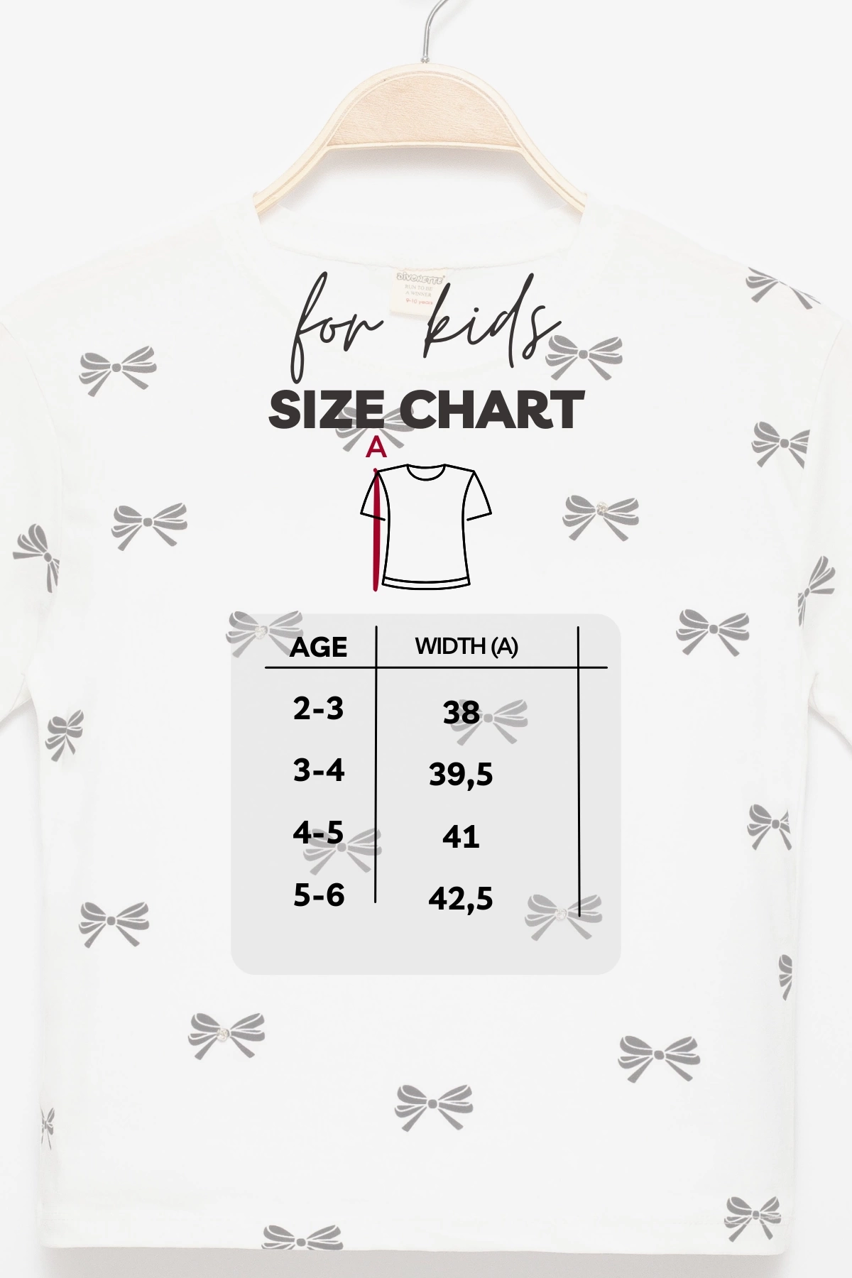 Kız Çocuk Fiyonklu Taş İşlemeli Kısa Kollu T-shirt -Çocuk Giyim