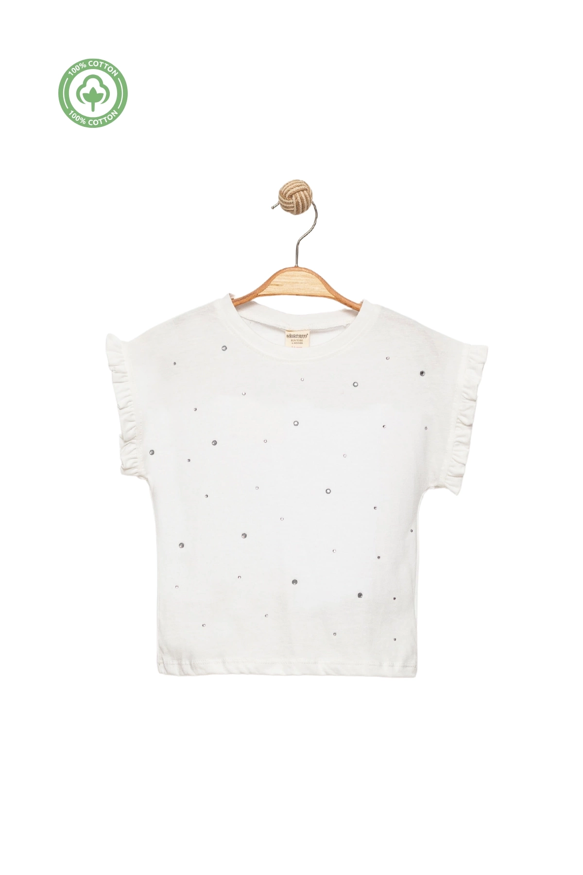 Kız Çocuk Taş Baskılı T-shirt -Çocuk Giyim