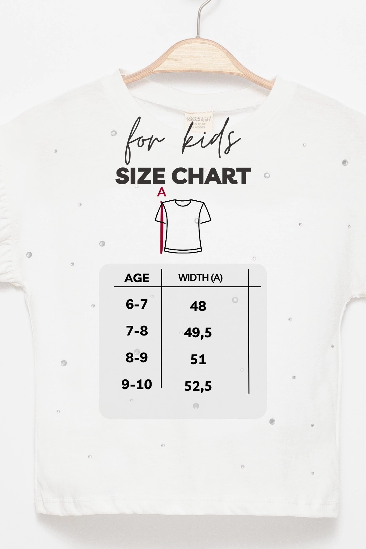 Kız Çocuk Taş Baskılı T-shirt -Çocuk Giyim