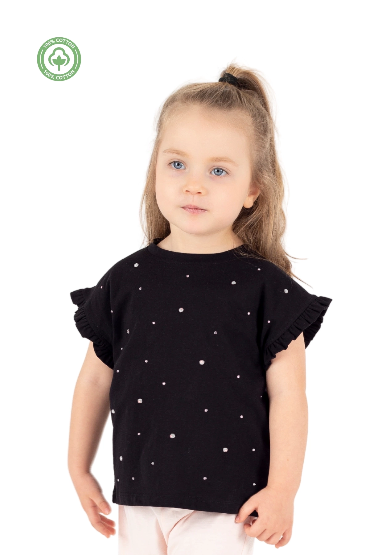 Kız Çocuk Taş Baskılı T-shirt -Çocuk Giyim
