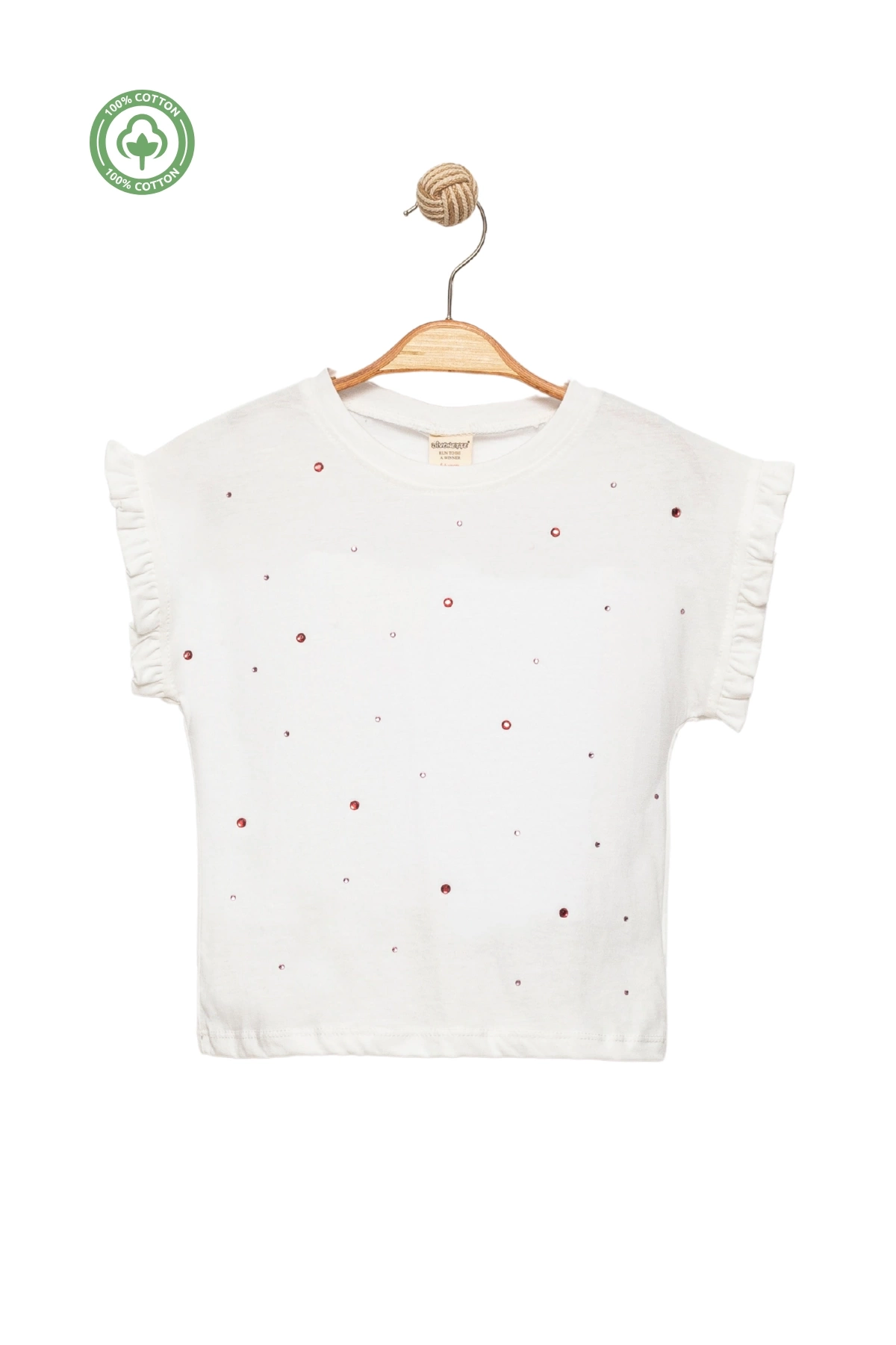 Kız Çocuk Taş İşlemeli T-shirt -Çocuk Giyim
