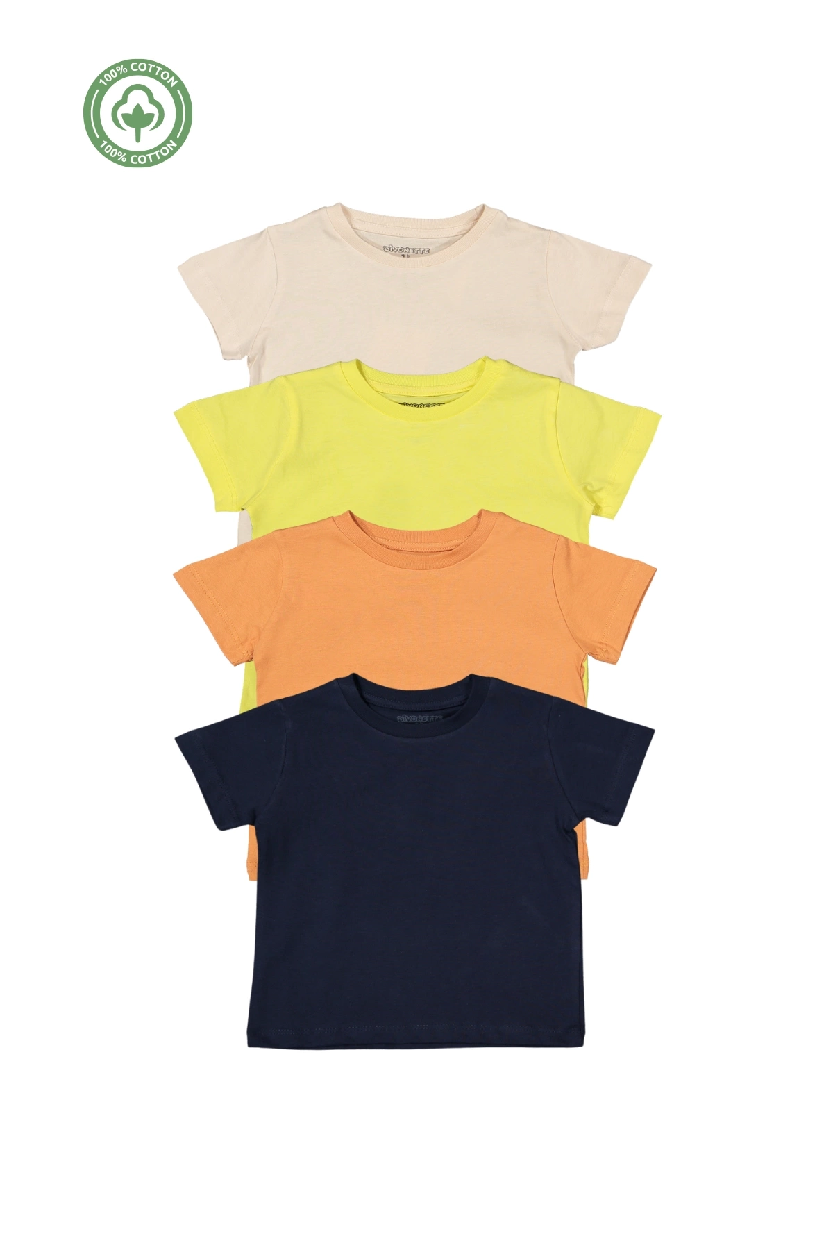 Kız Erkek Çocuk 4lü Set Düz Kısa Kollu T-shirt - Çocuk Giyim