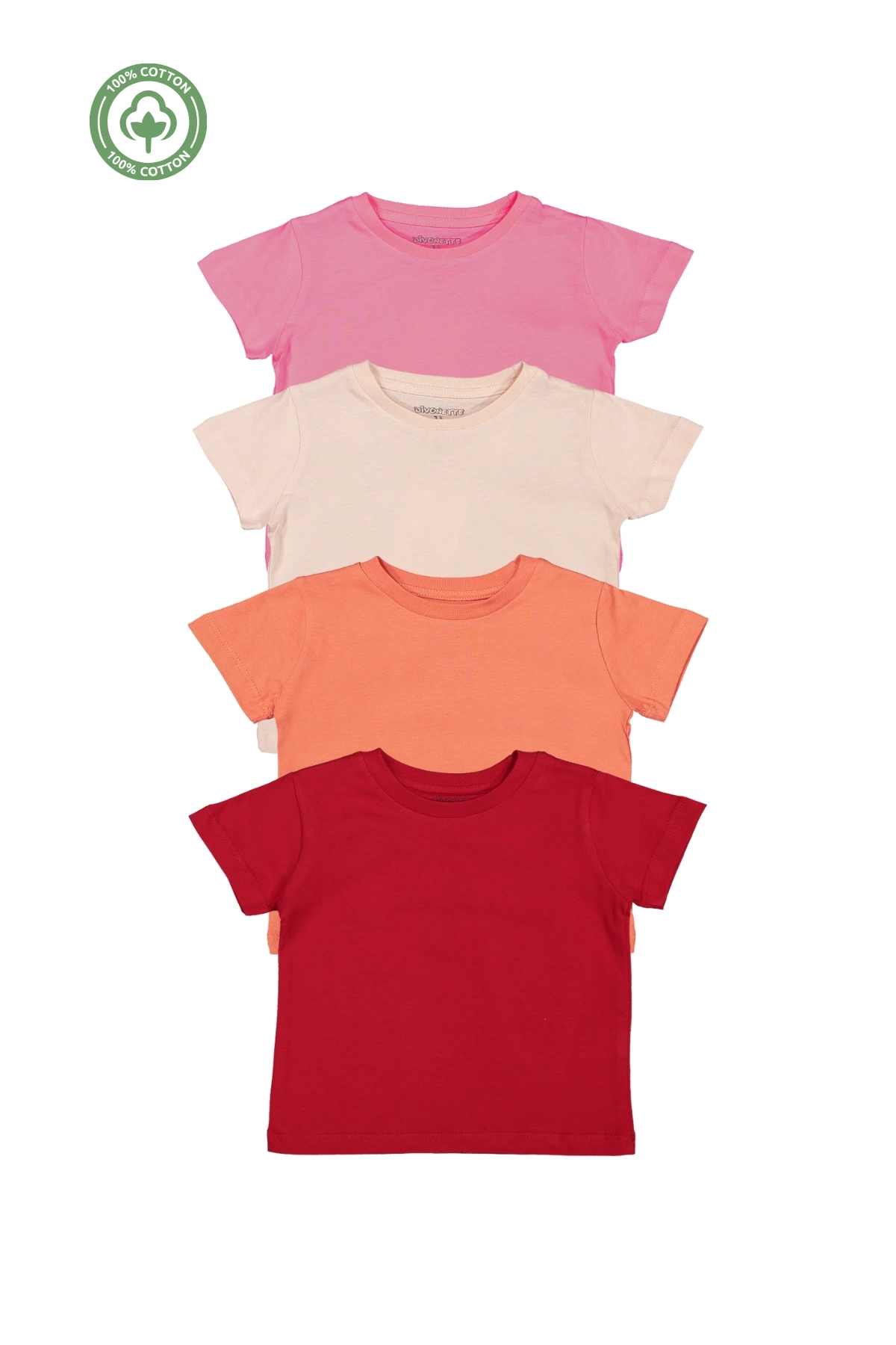 Kız Erkek Çocuk 4lü Set Düz Kısa Kollu T-shirt - Çocuk Giyim