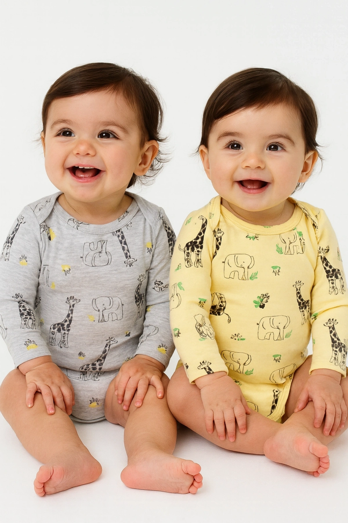 Unısex Desenli İnterlok Çıtçıtlı Badi - Bebek Giyim