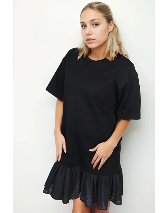 Pamuklu Fisto Detaylı Elbise