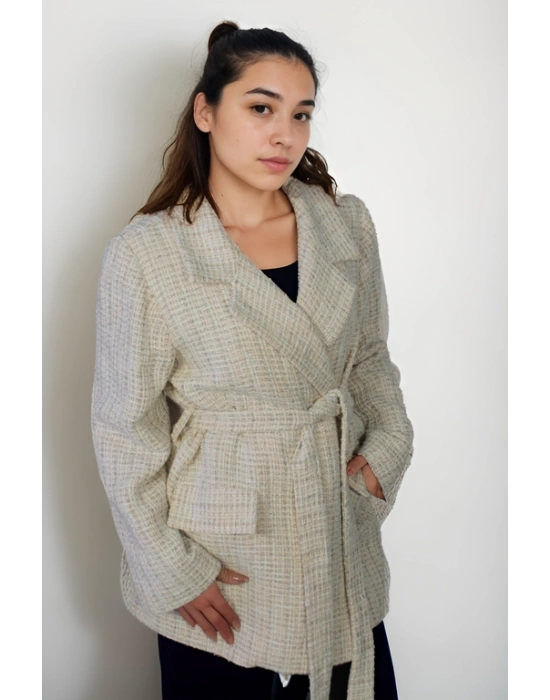 Pamuk İplik ve Yün Karışımlı Palto