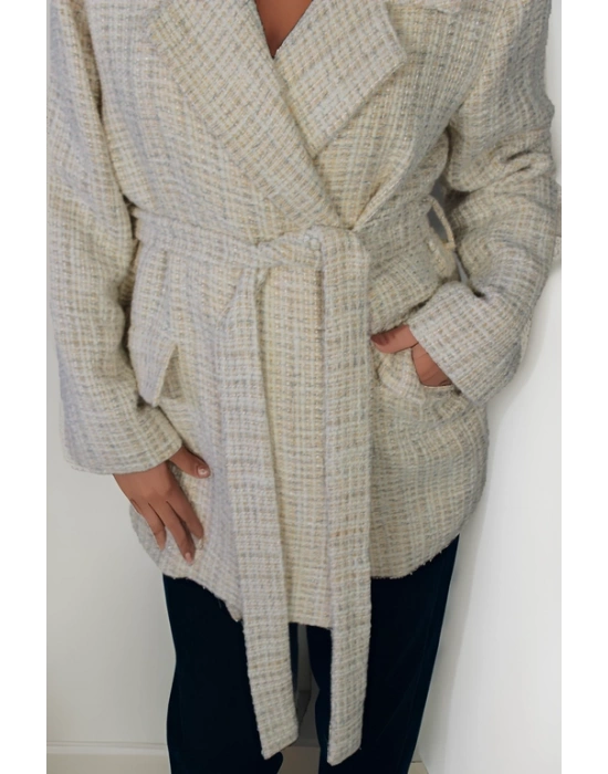 Pamuk İplik ve Yün Karışımlı Palto