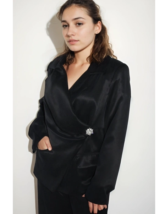 İpek Kupra Kumaş Kuruvaze Model Vintage Ceket