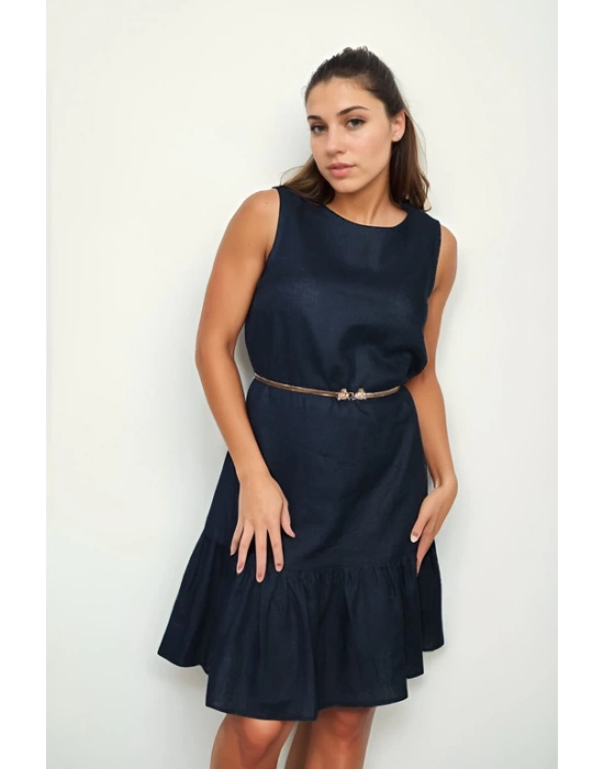 Pamuklu Ham Keten Elbise