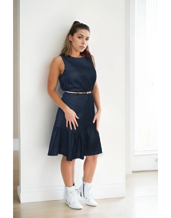 Pamuklu Ham Keten Elbise