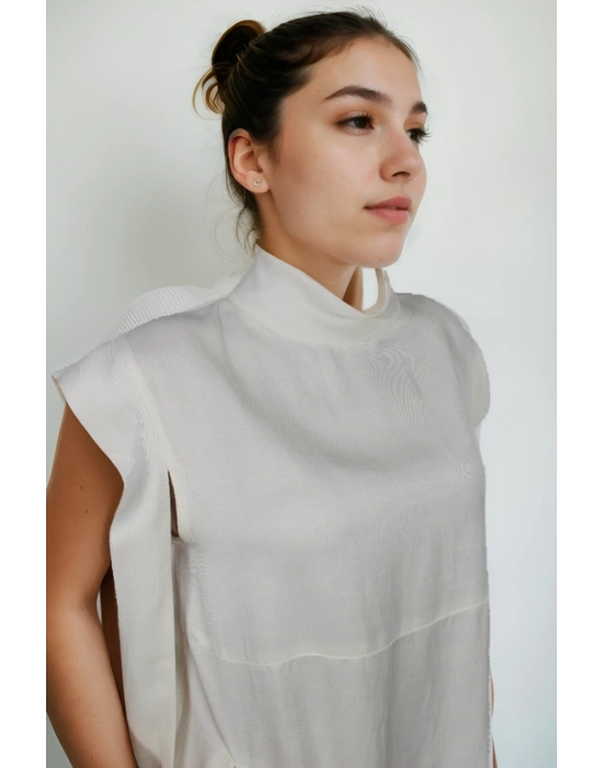 Pamuklu İpek Keten Elbise