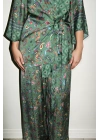 Pamuk Satenden Desenli Kimono Pantolon