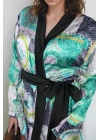 İpek Saten Kumaştan Kimono Ceket