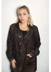 Leopar Desenli Denim Kumaş Ceket