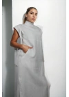 Pamuklu İpek Keten Elbise