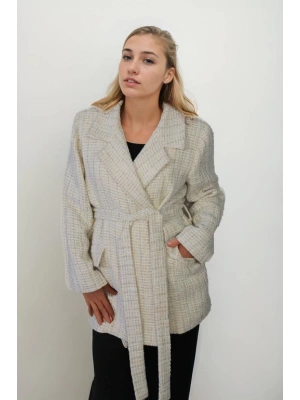 Pamuk İplik ve Yün Karışımlı Palto