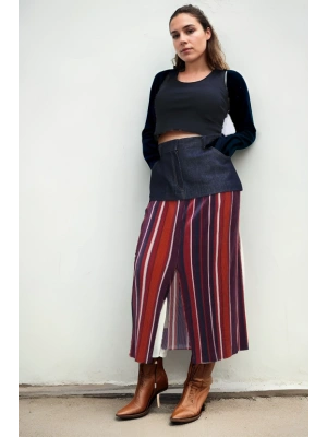 Koton ve Çizgili Denim Etek