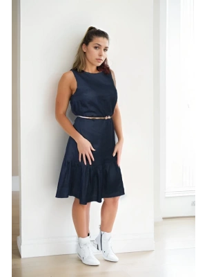 Pamuklu Ham Keten Elbise