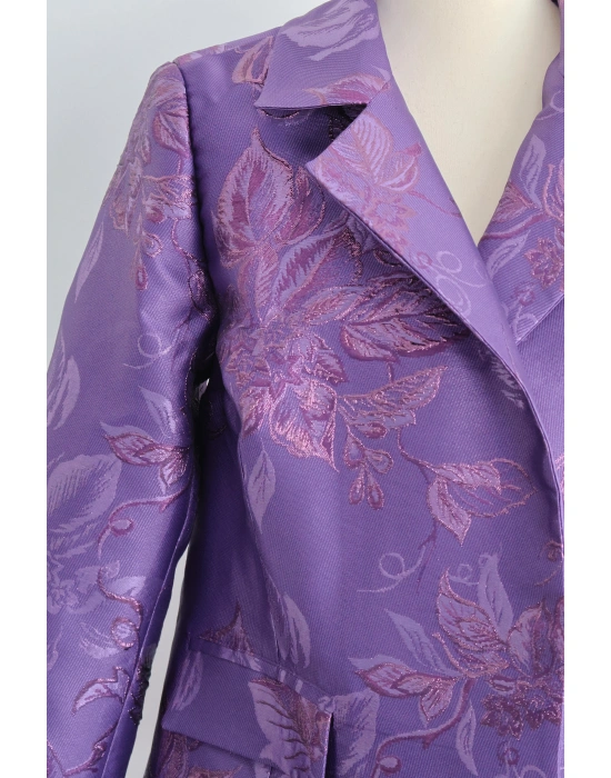 Jakarlı Lavanta Serisi Mor İkili Takım Standart Beden