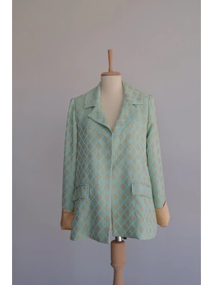 Brokar Desenli Kumaş Blazer Ceket