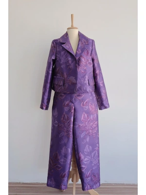 Jakarlı Lavanta Serisi Mor İkili Takım Standart Beden