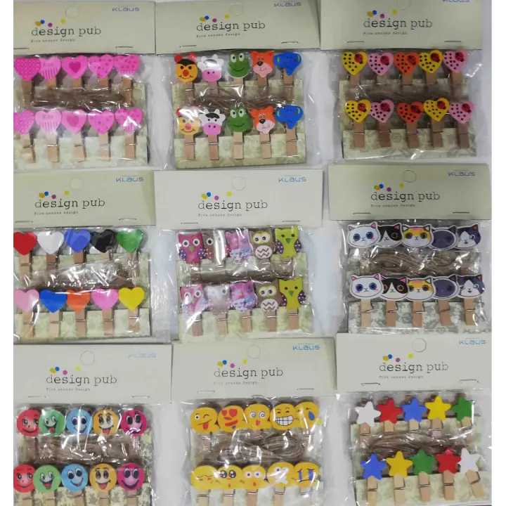 10lu Şekilli Ahşap Mandallar 3.5cm (10lu Set-10 Paket)