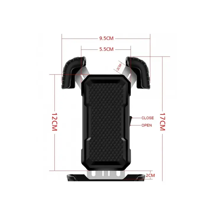 360° Derece Ayarlanabilen Gidon Bağlantılı Bisiklet Motosiklet İçin Abs 4-7.8″ İnç Telefon Tutucu