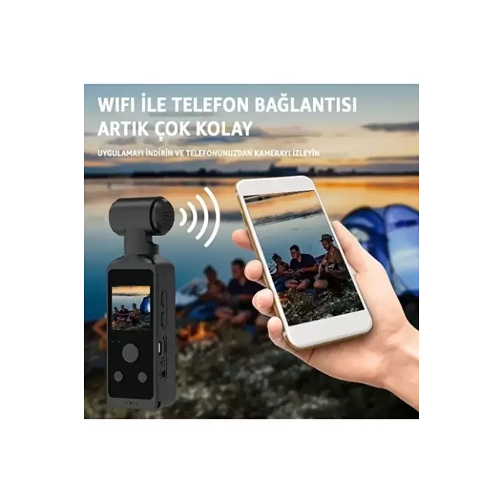 4k Ultra Hd Aksiyon Kamerası 270° Geniş Açı Döner Klips Su Geçirmez Kılıf Wifi Kamera
