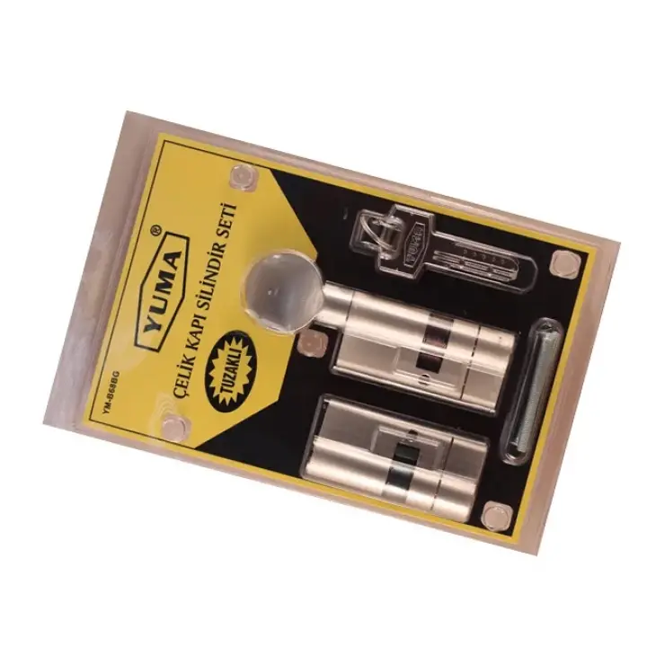 68mm Mandallı Çelik Kapı Tuzaklı Barel Seti - Sarı