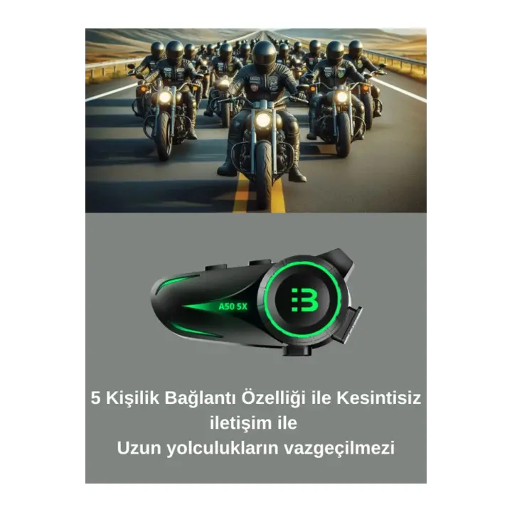 A50 5x Motor Kask Kulaklık Rgb Bluetooth Motosiklet Kulaklık Intercom 5 Kişi Eşleşme