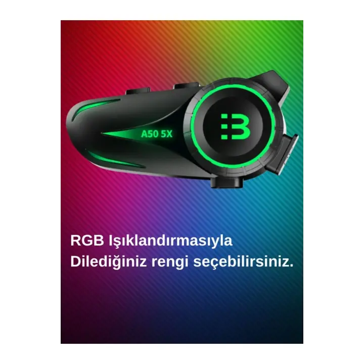 A50 5x Motor Kask Kulaklık Rgb Bluetooth Motosiklet Kulaklık Intercom 5 Kişi Eşleşme