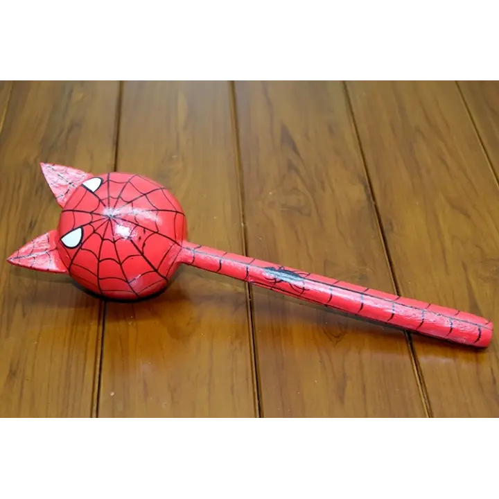 Ahşap Kedili Spiderman Marakas Tekli Polos:24