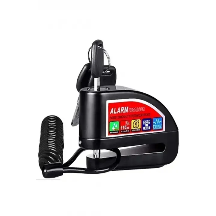 Alarmlı Disk Kilidi Motorsiklet Scooter Bisiklet Sesli Alarm 110 Desibel Yüksek Ses