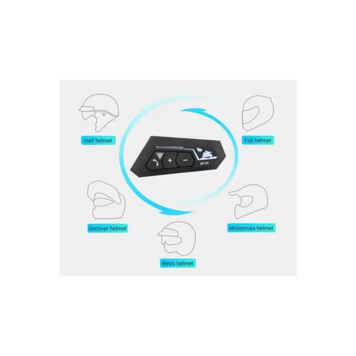 Bt22 Kask Kulaklık Bluetooth Motosiklet Kulaklık 5.0 Bluetooth Interkom Motorsiklet Kulaklık