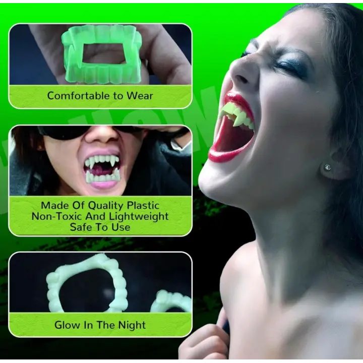 Fosforlu Çift Damak Takma Vampir Dişi