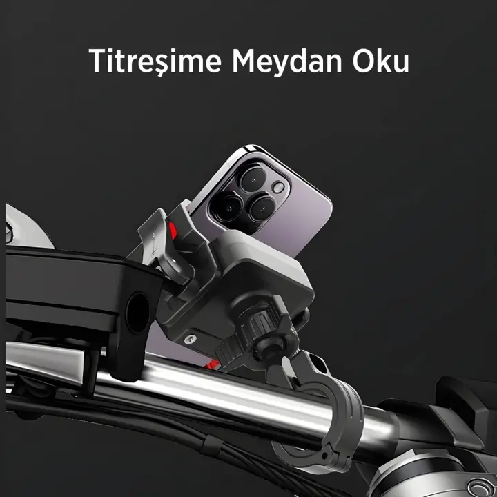Gidon Bağlantılı 360° Derece Ayarlanabilir 3.5”-7.2” Uyumlu Motosiklet Bisiklet Telefon Tutucu