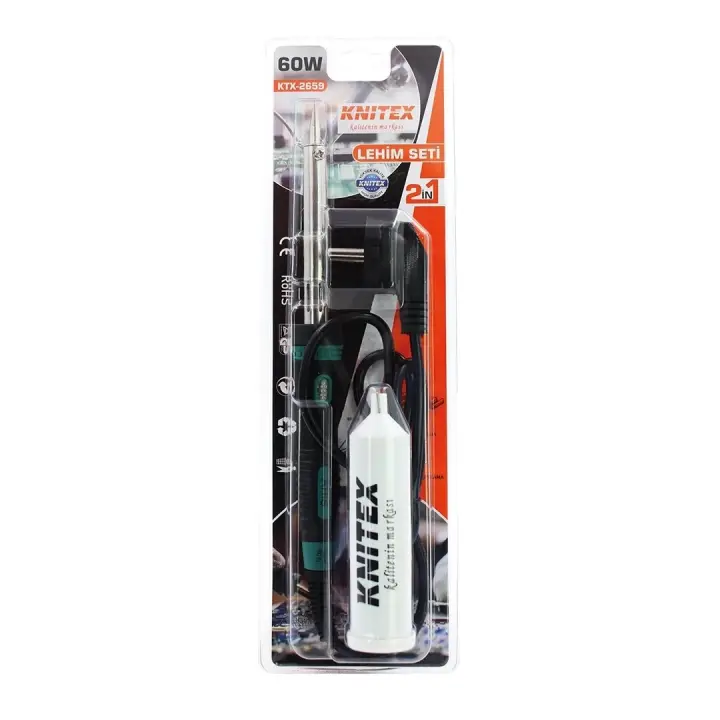 Kinetex Kalem Havya Lehimleme Seti | 60w Lehim Pompası Ve Cımbızlı Lehim Aleti